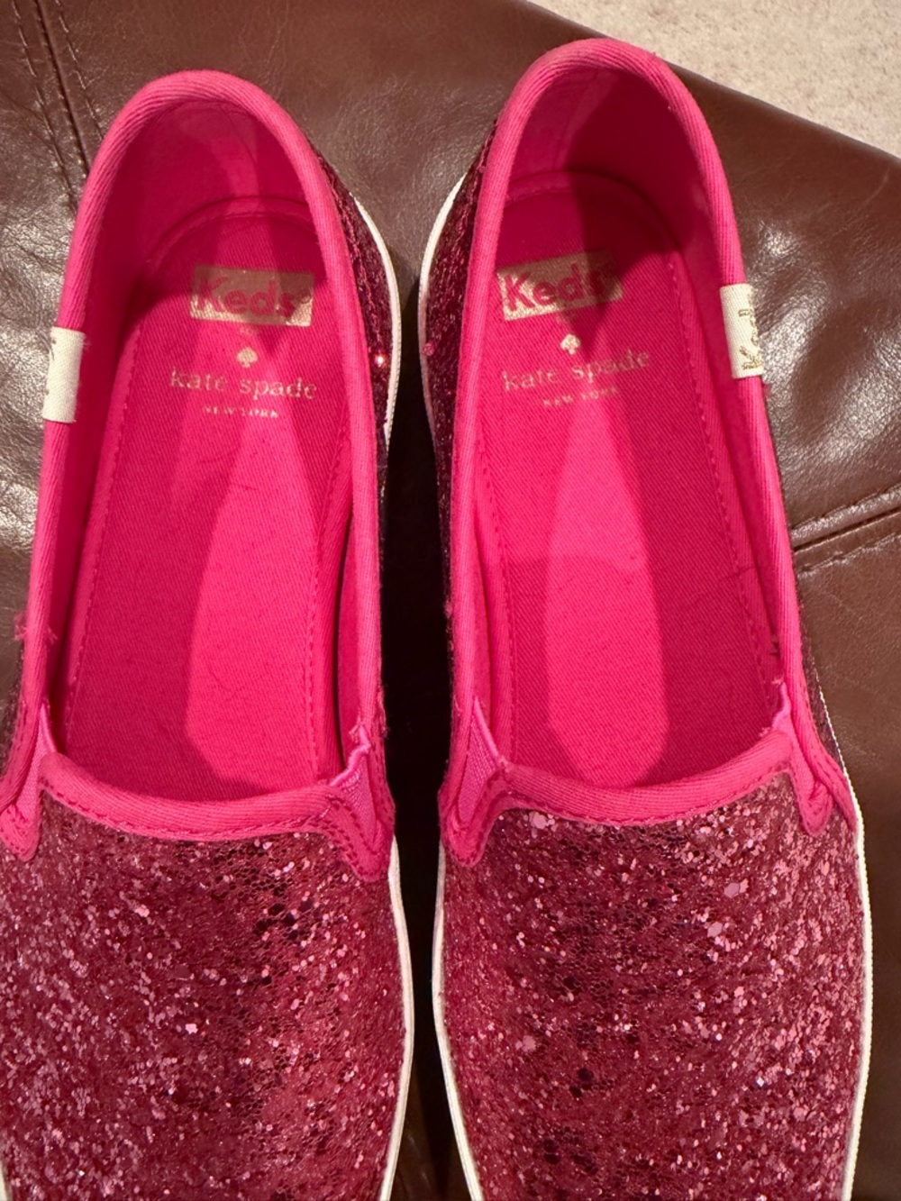 Keds x Kate Spade Pink Glitter Slip-On Women's Sneakers - Picture 3 of 6